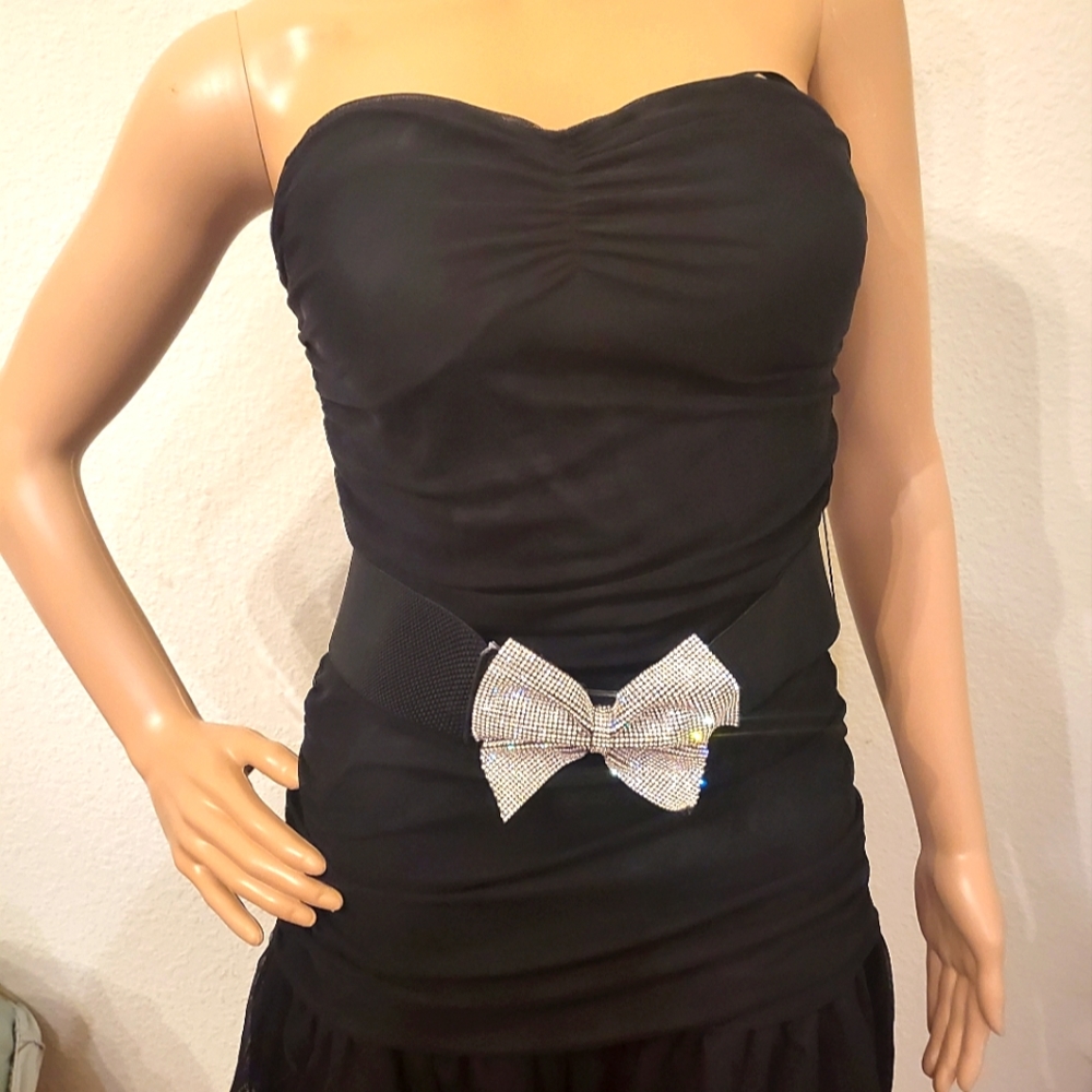 Black Dress with Sparkly Bow